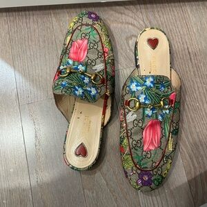 Gucci floral mules